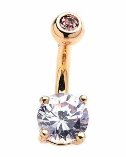 Budget π₯° Gold Plated CZ Purple Belly Ring - 14 Gauge π