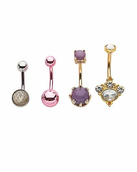 Cheapest π Multi-Pack CZ Cluster Purple and Pink Belly Rings 4 Pack - 14 Gauge π 3 Cheapest π Multi-Pack CZ Cluster Purple and Pink Belly Rings 4 Pack - 14 Gauge π