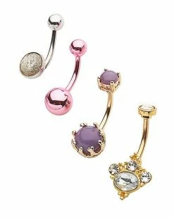 Cheapest π Multi-Pack CZ Cluster Purple and Pink Belly Rings 4 Pack - 14 Gauge π 5 Cheapest π Multi-Pack CZ Cluster Purple and Pink Belly Rings 4 Pack - 14 Gauge π -Playboy Shop 04100384 b