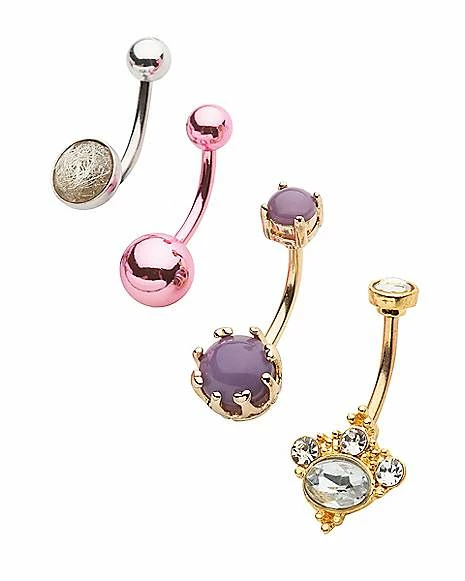 Cheapest π Multi-Pack CZ Cluster Purple and Pink Belly Rings 4 Pack - 14 Gauge π 4 Cheapest π Multi-Pack CZ Cluster Purple and Pink Belly Rings 4 Pack - 14 Gauge π - Image 2