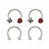 Buy 🎉 Multi-Pack Butterfly and Red Rose Horseshoe Rings 2 Pair - 16 Gauge 😀 -Playboy Shop 04100434 a
