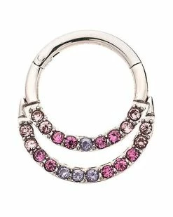 Brand new 👍 CZ Pink Hinge Septum Ring - 16 Gauge ✨