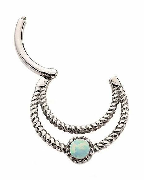 Top 10 π Opal-Effect Septum Ring - 16 Gauge π 4 Top 10 π Opal-Effect Septum Ring - 16 Gauge π - Image 2