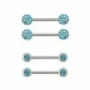 Hot Sale ⌛ Multi-Pack CZ Blue Pave Titanium Nipple Barbells 2 Pair - 14 Gauge ✨ -Playboy Shop 04100707 a