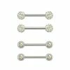Outlet 🌟 Multi-Pack Pave CZ Titanium Nipple Barbells 2 Pair - 14 Gauge 🧨 2 Outlet 🌟 Multi-Pack Pave CZ Titanium Nipple Barbells 2 Pair - 14 Gauge 🧨 -Playboy Shop 04100715 a