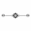 Budget π CZ Black Flower Industrial Barbell - 14 Gauge π― 2 Budget π CZ Black Flower Industrial Barbell - 14 Gauge π― -Playboy Shop 04100749 a