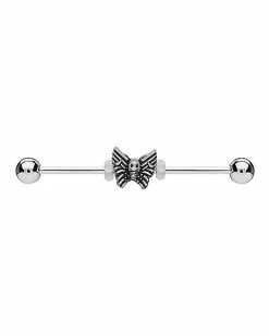 Top 10 😀 Skull Butterfly Industrial Barbell - 14 Gauge ⭐
