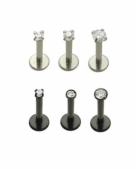 Wholesale β€οΈ Multi-Pack Prong CZ Black Labret Lip Rings 6 Pack - 16 Gauge π 3 Wholesale β€οΈ Multi-Pack Prong CZ Black Labret Lip Rings 6 Pack - 16 Gauge π
