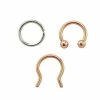 Top 10 🎁 Multi-Pack Rose Goldtone and Silvertone Septum Rings and Retainer 3 Pack - 16 Gauge 🌟 -Playboy Shop 04100913 a