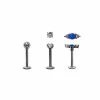 Best Sale ❤️ Multi-Pack CZ Blue and Clear Gem Labret Lip Rings 3 Pack - 16 Gauge 🧨 -Playboy Shop 04101176 a