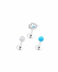 Promo ⭐ Multi-Pack Lotus Cartilage Earrings 3 Pack - 16 Gauge 💯 -Playboy Shop 04101390 b