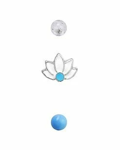 Promo ⭐ Multi-Pack Lotus Cartilage Earrings 3 Pack - 16 Gauge 💯 -Playboy Shop 04101390 d