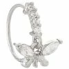 Best Pirce 👏 Silvertone CZ Butterfly Hinged Hoop Nose Ring - 20 Gauge 🧨