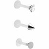 Buy π Multi-Pack Bioflex CZ Spike and Flat Labret Lip Rings 3 Pack - 16 Gauge π 2 Buy π Multi-Pack Bioflex CZ Spike and Flat Labret Lip Rings 3 Pack - 16 Gauge π -Playboy Shop 04101648 a
