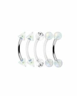 Best reviews of 🎉 Multi-Pack CZ Clear Curved Barbells 5 Pack - 16 Gauge ❤️