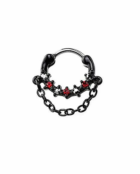 Deals π€© Red CZ Black Chain Clicker Septum Ring - 16 Gauge 𧨠3 Deals π€© Red CZ Black Chain Clicker Septum Ring - 16 Gauge π§¨