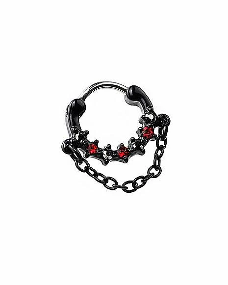 Deals π€© Red CZ Black Chain Clicker Septum Ring - 16 Gauge 𧨠4 Deals π€© Red CZ Black Chain Clicker Septum Ring - 16 Gauge 𧨠- Image 2