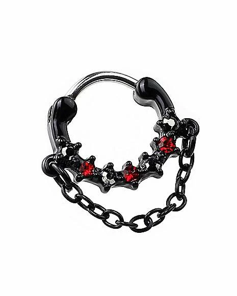 Deals π€© Red CZ Black Chain Clicker Septum Ring - 16 Gauge 𧨠5 Deals π€© Red CZ Black Chain Clicker Septum Ring - 16 Gauge 𧨠- Image 3