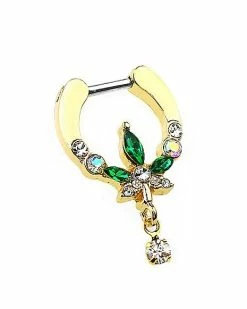 Best deal π CZ Weed Leaf Dangle Clicker Septum Ring - 16 Gauge π 8 Best deal π CZ Weed Leaf Dangle Clicker Septum Ring - 16 Gauge π -Playboy Shop 04101739 c