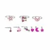 Buy 🛒 Multi-Pack Pink Spring Hoop Nose Rings L-Bend Nose Rings and Pin Nose Rings 9 Pack - 20 Gauge 😀