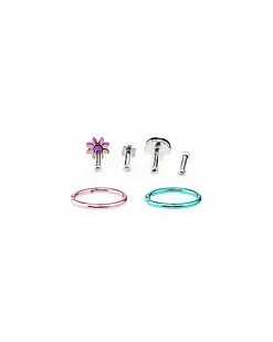 Best deal 🥰 Multi-Pack Mushroom Flower Assorted Nose Pins 6 Pack - 20 Gauge 🤩 -Playboy Shop 04101762 d