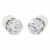 Discount 🧨 CZ Silver Plated Round Stud Earrings - 20 Gauge ⭐ -Playboy Shop 04102133 a