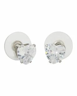 Brand new 😉 CZ Heart Stud Earrings - 20 Gauge 🔔