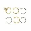 Best Pirce 🔥 Multi-Pack CZ Butterfly Half Hoop and Hoop Nose Rings 6 Pack - 20 Gauge 😀 -Playboy Shop 04102562 a