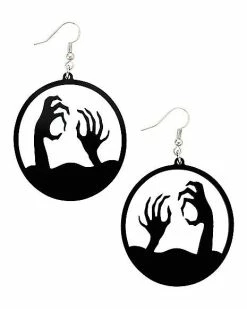 Wholesale 👍 Black Zombie Hands Dangle Earrings 🛒