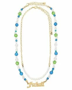 Deals ⌛ Double Row Flower Bead Fuck Off Necklace 🛒 -Playboy Shop 04109286 b