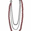 Best Pirce 🎉 Silvertone and Red Triple Row Curb Wallet Chain 👍 -Playboy Shop 04109310 a