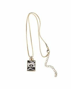 Budget 🔔 Goldtone Black and White Evil Eye Pendant Necklace 😀