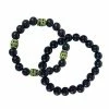 Buy 😀 Multi-Pack Black and Green Skull Beaded Bracelets - 2 Pack 🌟 -Playboy Shop 04109799 a