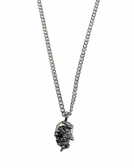 Best Pirce π Snake Skull Pendant Silvertone Chain Necklace π 3 Best Pirce π Snake Skull Pendant Silvertone Chain Necklace π