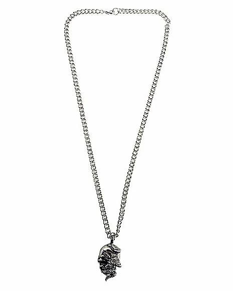 Best Pirce π Snake Skull Pendant Silvertone Chain Necklace π 4 Best Pirce π Snake Skull Pendant Silvertone Chain Necklace π - Image 2