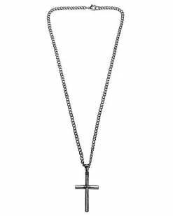 Budget 😉 Cross Pendant Silvertone Chain Necklace ⭐ -Playboy Shop 04109922 b