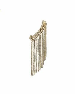 Hot Sale 😀 CZ Goldtone Fringe Chain Crawler Ear Cuff 👏
