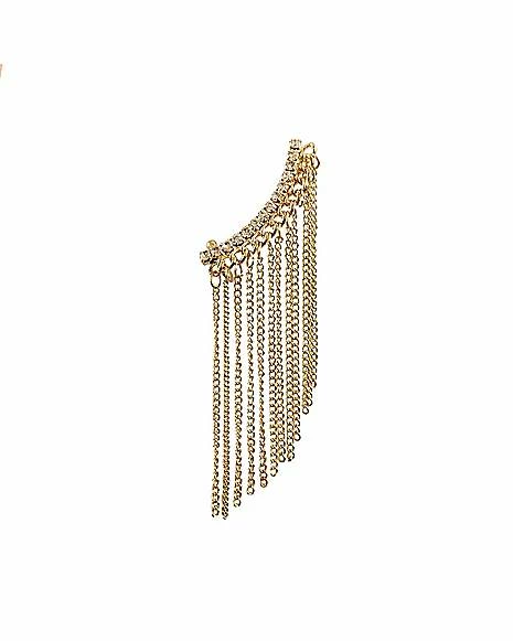 Hot Sale π CZ Goldtone Fringe Chain Crawler Ear Cuff π 3 Hot Sale π CZ Goldtone Fringe Chain Crawler Ear Cuff π