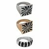 Flash Sale ⭐ Multi-Pack Black Silver and Goldtone Swirl Rings - 3 Pack ⌛ -Playboy Shop 04110680 a