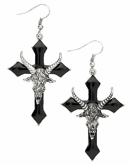 Cheap π₯° Baphomet Cross Dangle Earrings π 3 Cheap π₯° Baphomet Cross Dangle Earrings π