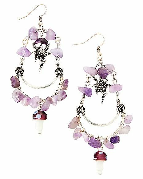 Brand new 🤩 Mushroom Fairy Teardrop Dangle Earrings ✔️ 3 Brand new 🤩 Mushroom Fairy Teardrop Dangle Earrings ✔️