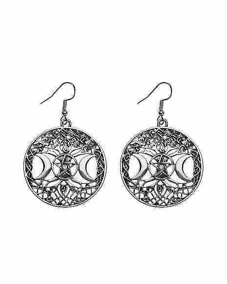 Discount β Filigree Moon Pentagram Dangle Earrings 𧨠3 Discount β Filigree Moon Pentagram Dangle Earrings π§¨