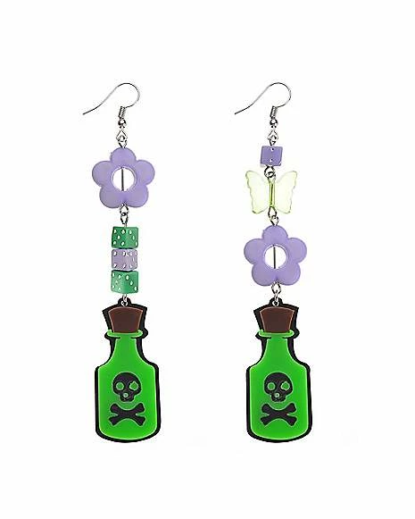 Wholesale π Flower Poison Bottle Dangle Earrings π 3 Wholesale π Flower Poison Bottle Dangle Earrings π