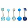 Best deal 😀 Multi-Pack CZ Blue Round and Prong Belly Rings 5 Pack - 14 Gauge 😍 1 Best deal 😀 Multi-Pack CZ Blue Round and Prong Belly Rings 5 Pack - 14 Gauge 😍 -Playboy Shop 04113569 a