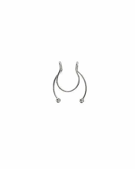 Promo π CZ Fake Horseshoe Septum Ring - 20 Gauge β 3 Promo π CZ Fake Horseshoe Septum Ring - 20 Gauge β