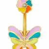 Best Pirce ❤️ Gold Plated Rainbow Butterfly Belly Ring - 14 Gauge 🛒 -Playboy Shop 04114005 a