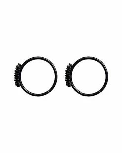 Brand new 🧨 Black CZ Hoop Earrings- 18 Gauge 👍
