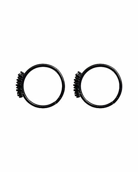 Brand new 𧨠Black CZ Hoop Earrings- 18 Gauge π 3 Brand new 𧨠Black CZ Hoop Earrings- 18 Gauge π