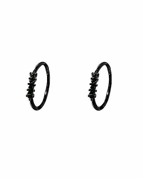 Brand new 𧨠Black CZ Hoop Earrings- 18 Gauge π 4 Brand new 𧨠Black CZ Hoop Earrings- 18 Gauge π - Image 2