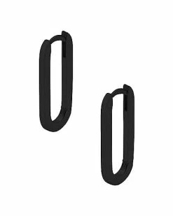 Best Pirce ❤️ Black Oval Huggie Hoop Earrings - 20 Gauge ✨